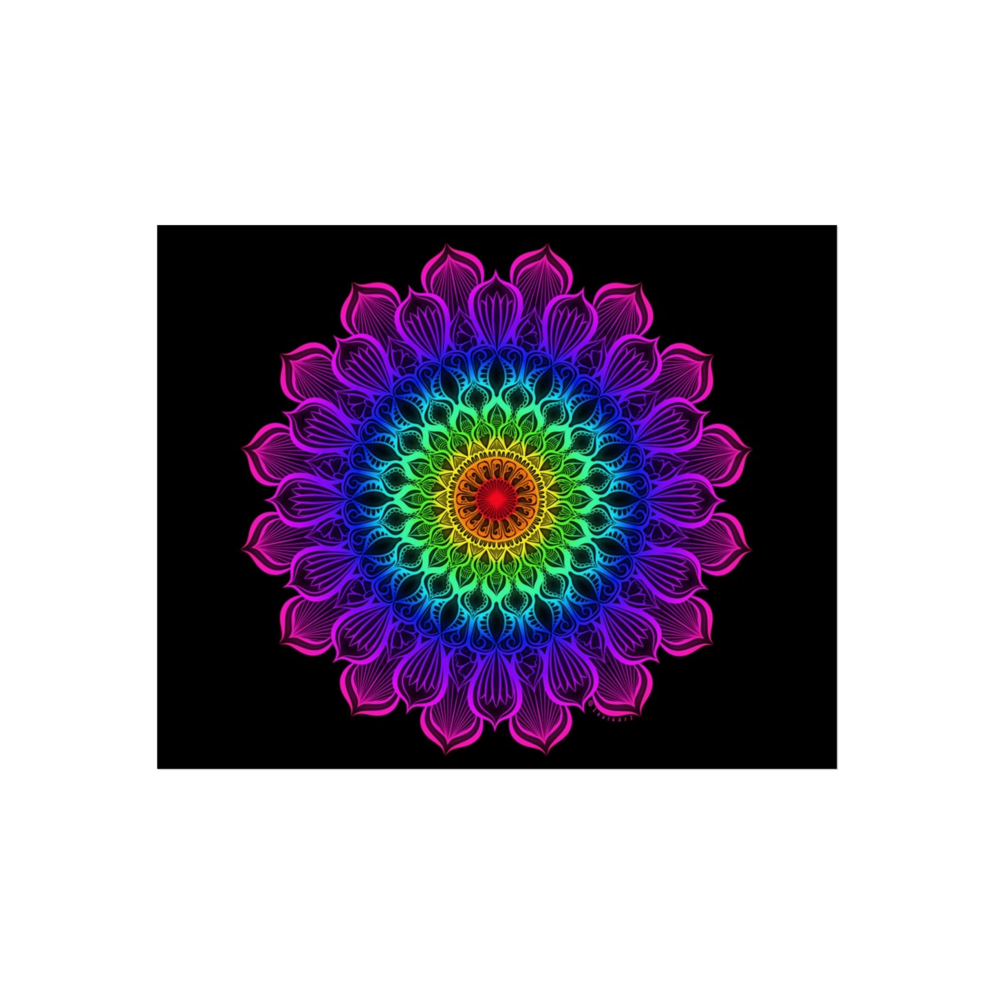 Bright Rainbow Mandala Art Print