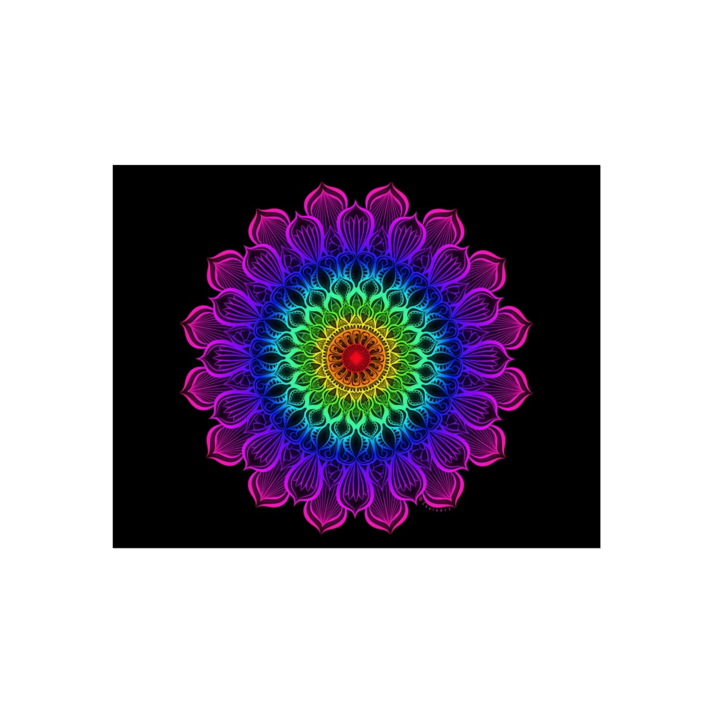 Bright Rainbow Mandala Art Print