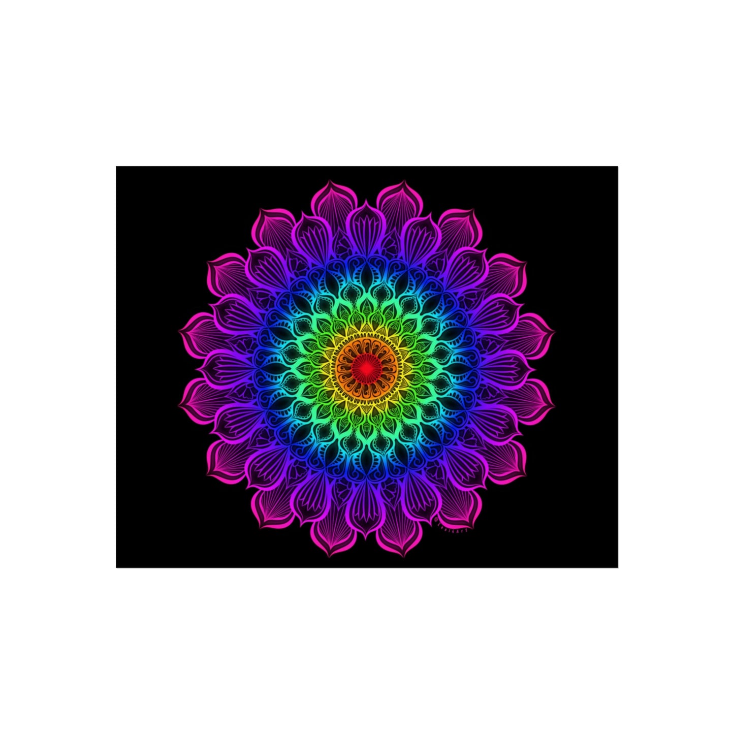 Bright Rainbow Mandala Art Print