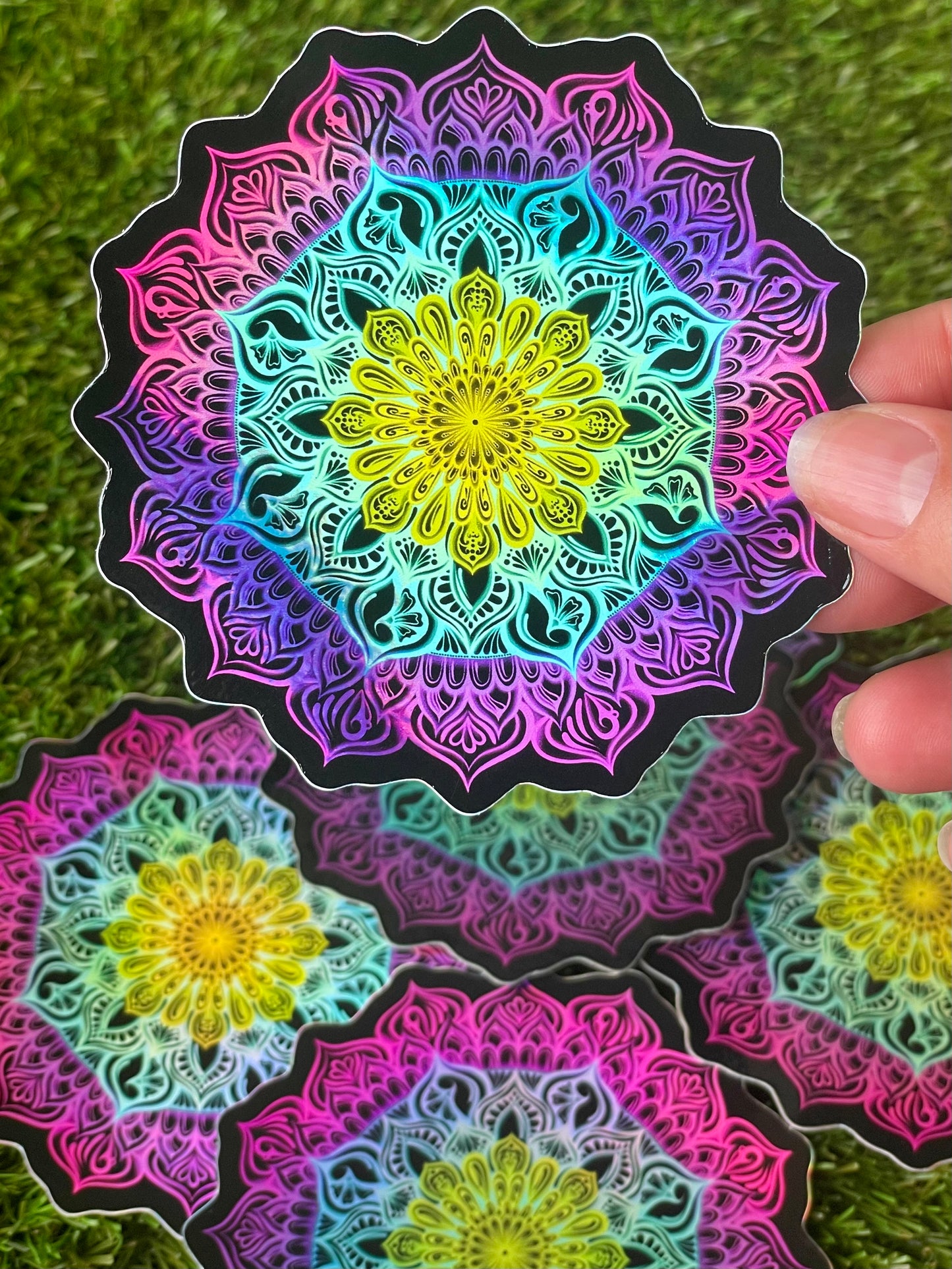 Holographic Neon Mandala