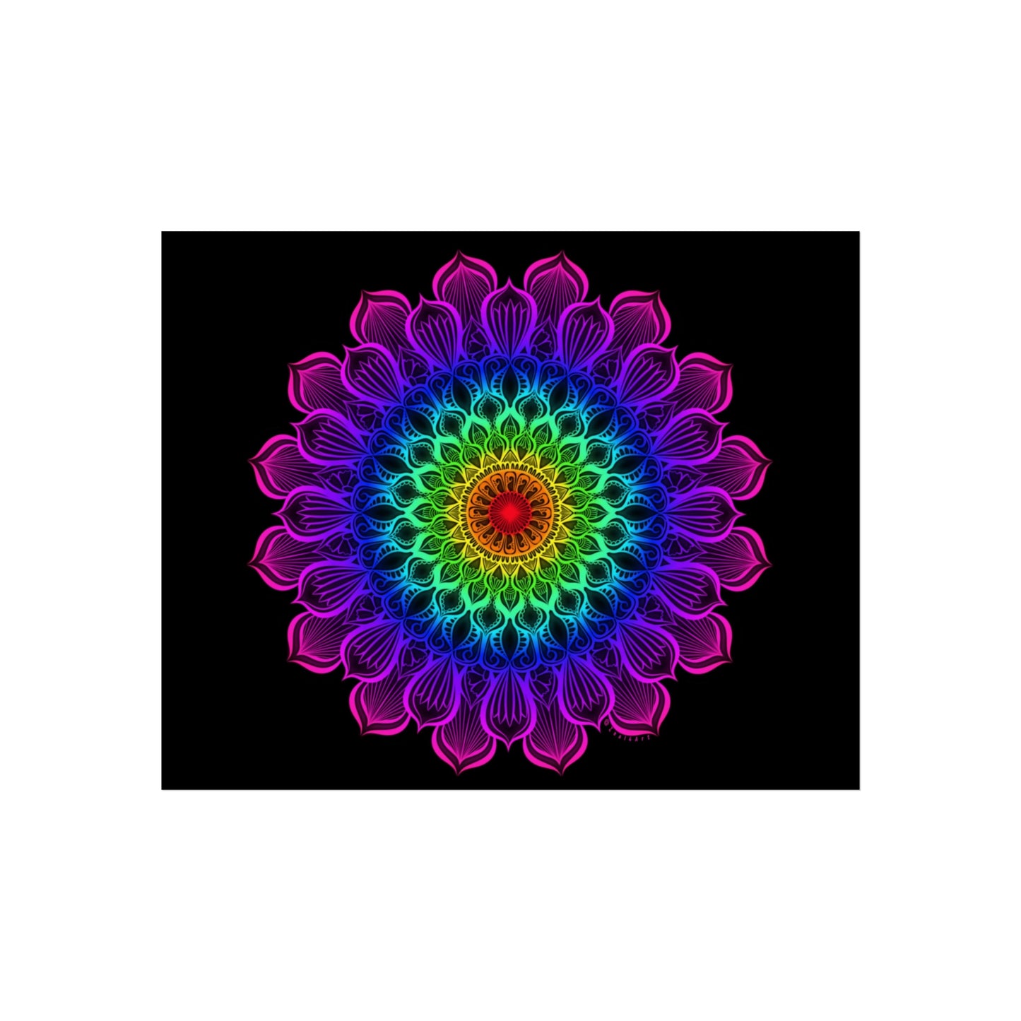 Bright Rainbow Mandala Art Print