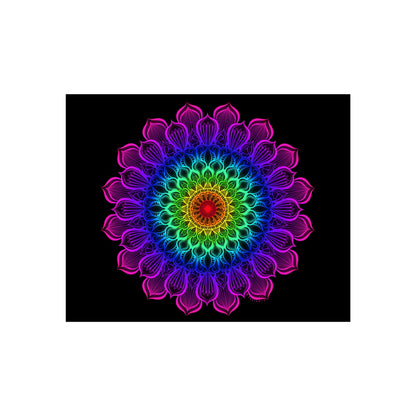 Bright Rainbow Mandala Art Print