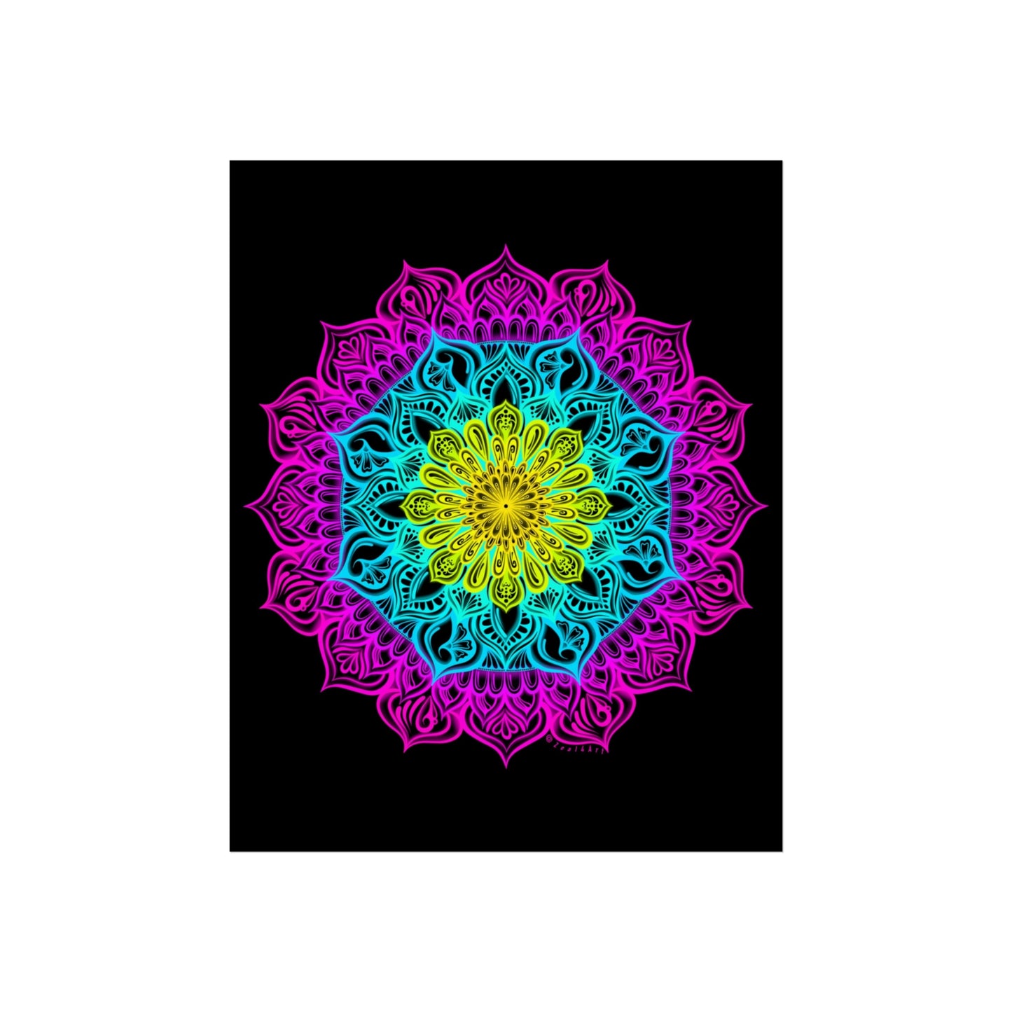 Neon Mandala Art Print