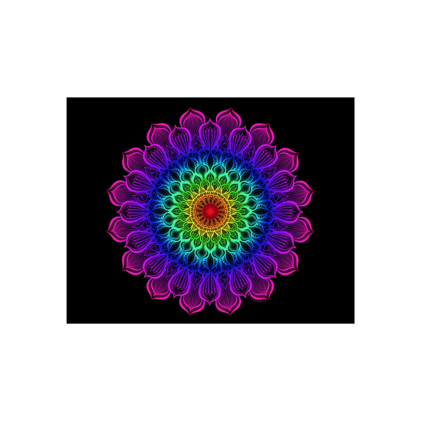 Bright Rainbow Mandala Art Print