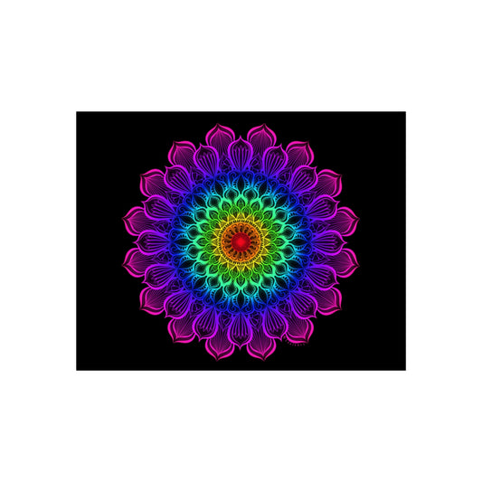 Bright Rainbow Mandala Art Print