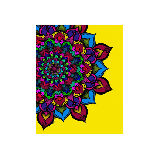 Bright Yellow Mandala Art Print