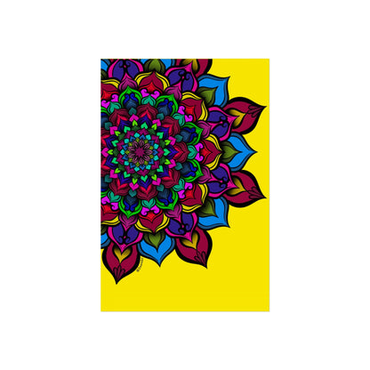 Bright Yellow Mandala Art Print