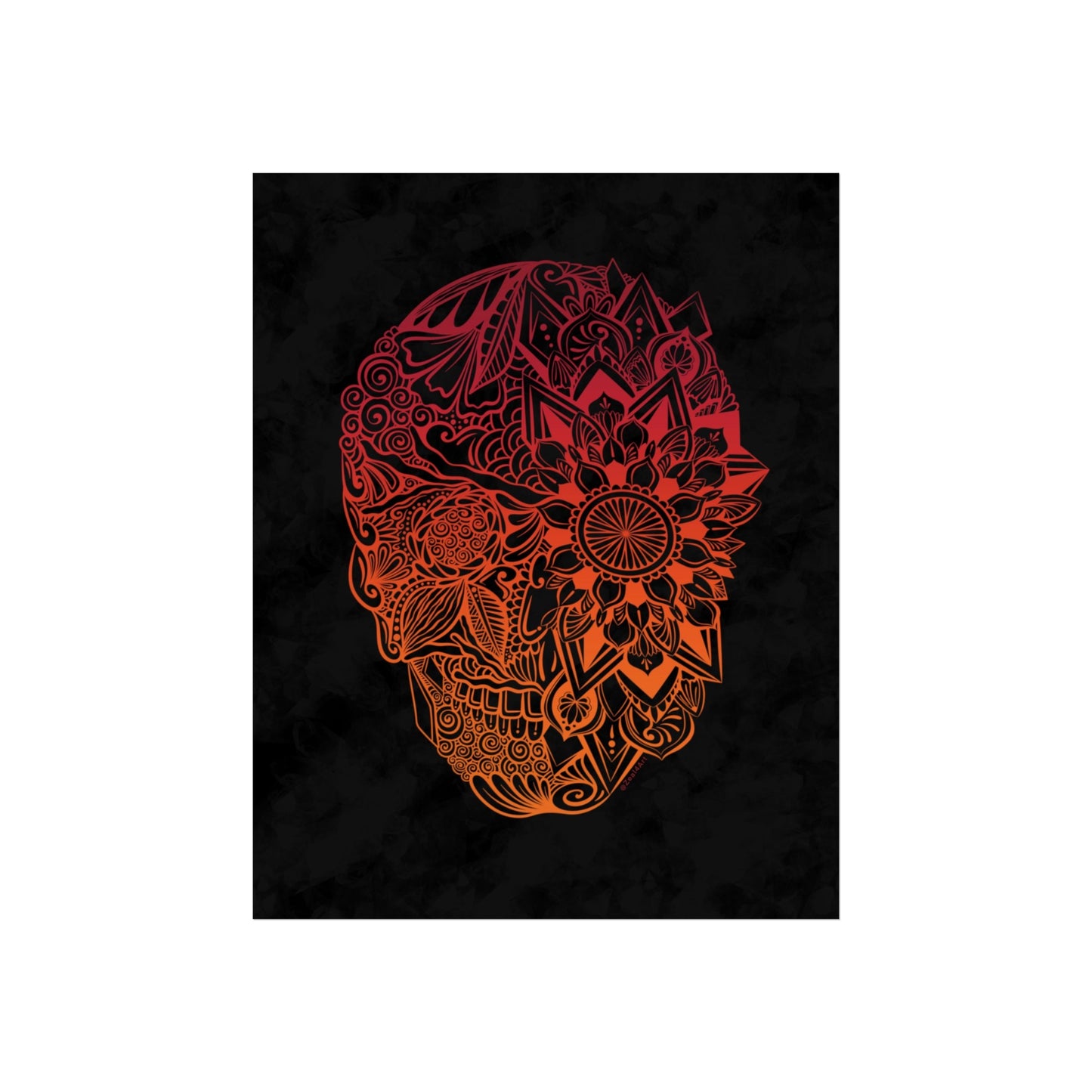 Skull Mandala Doodle Art Print