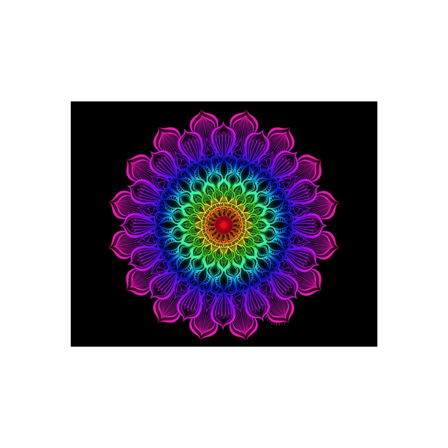 Bright Rainbow Mandala Art Print