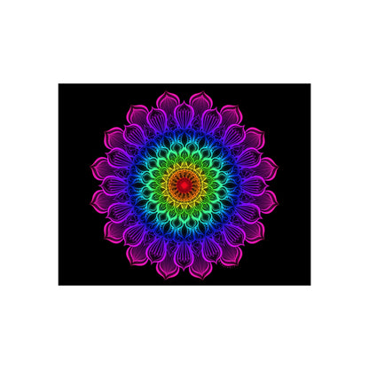 Bright Rainbow Mandala Art Print