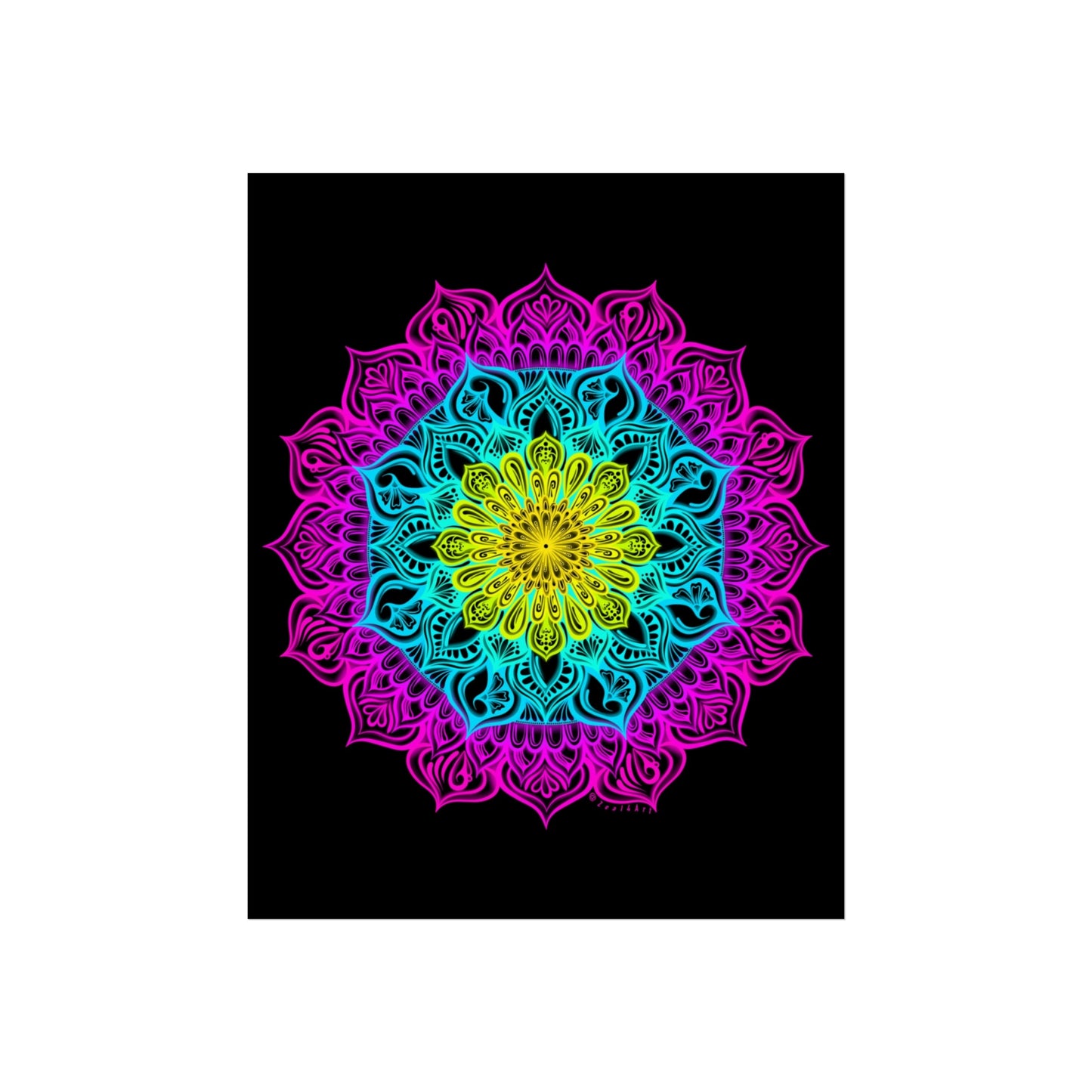 Neon Mandala Art Print