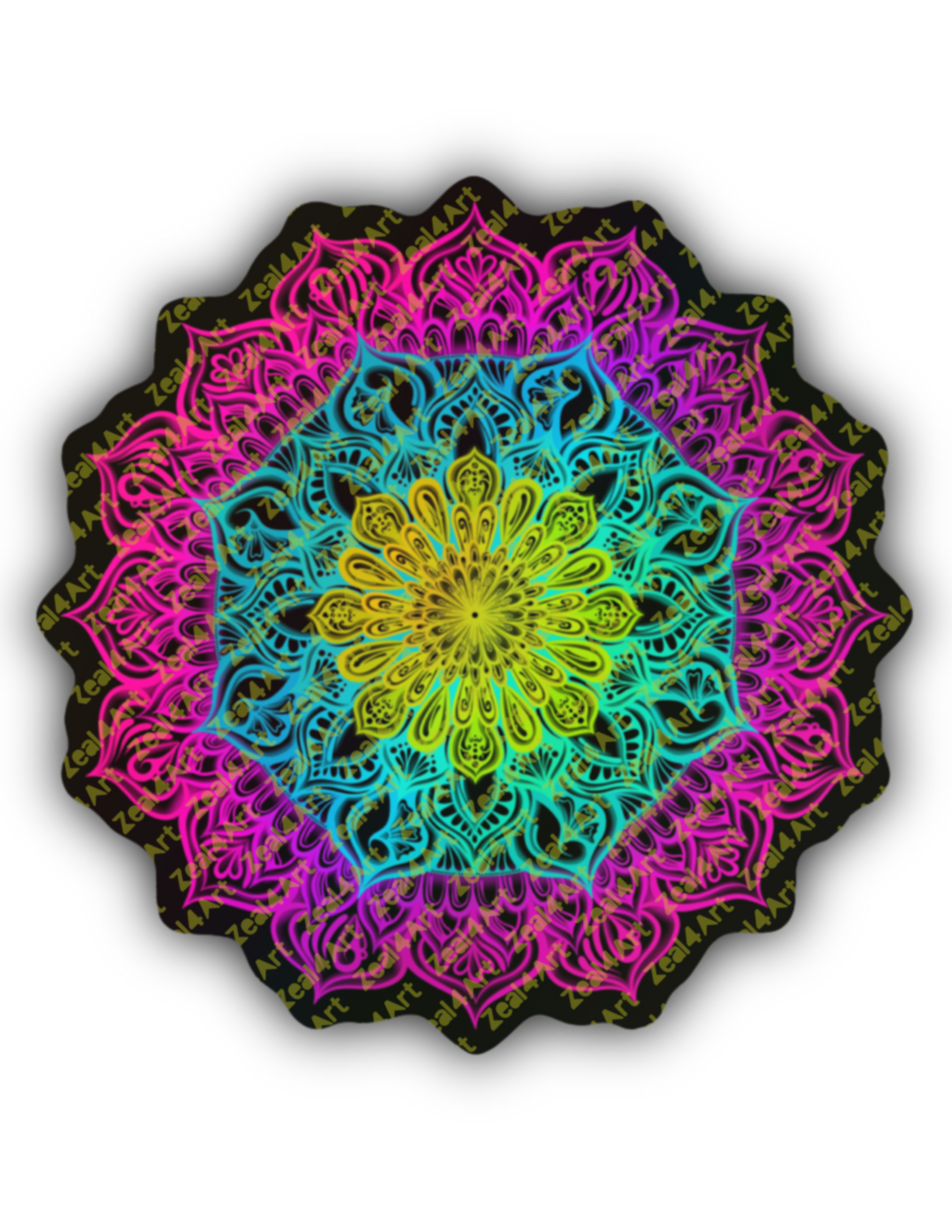 Holographic Neon Mandala